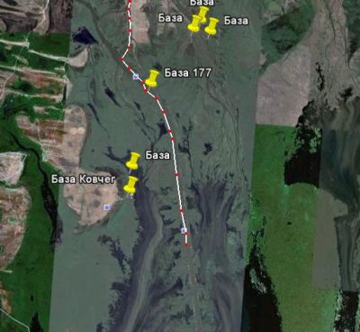 Карта водоема раскаты
